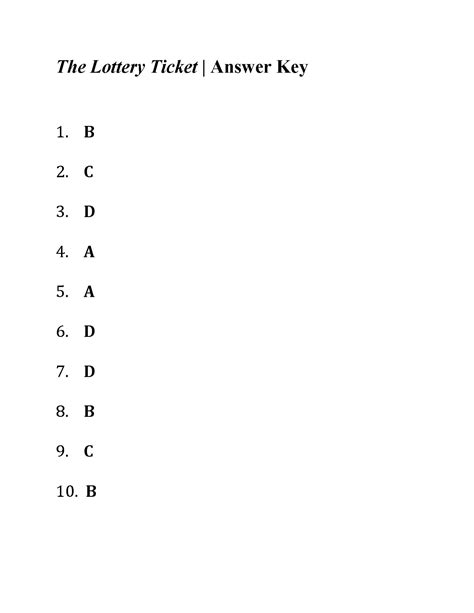 the lottery ticket answer key.